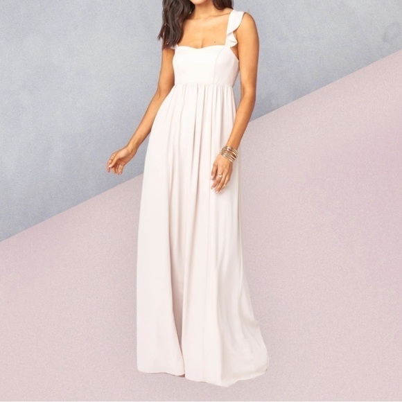 SHOW me your MUMU June Maxi Dress Cream beige bridesmaids Sz XXL - Picture 1 of 15